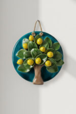 El Yapımı Kabartmalı Limon Ağacı Seramik Duvar Süsü (21cm) - Görsel 3