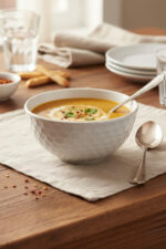 Beyaz Petek Desenli 6'lı Çok Amaçlı Yuvarlak Kase Takımı - Çorba, Meyve, Çerez, Sos ve Kahvaltılık Sunum Seti