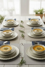 Porreal Porselen 6 Kişilik 24 Parça Gold File Detaylı Yemek Takımı - Görsel 3