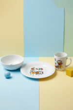 Tulü Porselen 3 Parça Sevimli İnek Desenli Bebek ve Çocuk Yemek Seti - Görsel 3