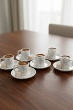 Hayat Ağacı Altın Yaldızlı 6 Kişilik 12 Parça Kahve Seti - Görsel 4