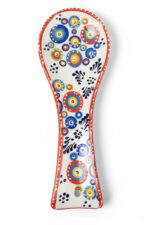 El Yapımı Kırmızı Çini Kabartmalı Kaşıklık