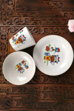 Tulü Porselen 3 Parça Sevimli İnek Desenli Bebek ve Çocuk Yemek Seti - Görsel 2