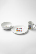 Tulü Porselen 3 Parça Sevimli İnek Desenli Bebek ve Çocuk Yemek Seti - Görsel 7