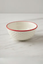 Kırmızı Yıldız Desenli 6'lı Çok Amaçlı Yuvarlak Kase Takımı - Çorba, Meyve, Çerez, Sos ve Kahvaltılık Sunum Seti - Görsel 2