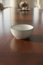 Turkuaz Çizgi Desenli 6'lı Çok Amaçlı Yuvarlak Kase Takımı - Çorba, Meyve, Çerez, Sos ve Kahvaltılık Sunum Seti - Görsel 3