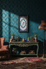 El Yapımı Ahşap Çerçeveli Çini Karo Elif Yazılı Tablo - Görsel 3