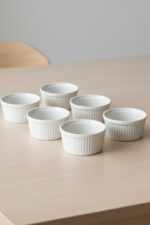 Seramik 6'lı Beyaz Sufle ve Kek Kabı Seti - Görsel 2