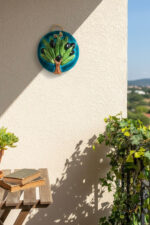 El Yapımı Kabartmalı Zeytin Ağacı Seramik Duvar Süsü (14cm)