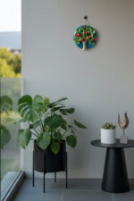 El Yapımı Kabartmalı Nar Ağacı Seramik Duvar Süsü (21cm) - Görsel 3