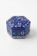 El Yapımı Dekoratif Çini Altıgen Mücevher Kutusu - Görsel 4