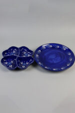 El Yapımı Mavi Çini Desenli Dört Bölmeli Servis Tabağı - Görsel 3