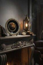 El İşi Gümüş ve Altın Desenli Aslan Motifli 30 cm Çini Tabak - Görsel 4