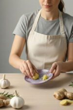 El Yapımı Seramik Rende Tabağı (13 cm) - Sarımsak, Zencefil, Meyve Püresi ve Bebek Maması Hazırlayıcı - Görsel 4