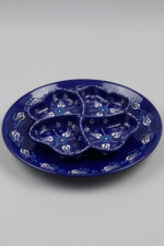 El Yapımı Mavi Çini Desenli Dört Bölmeli Servis Tabağı - Görsel 4