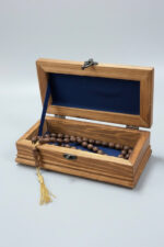 El Yapımı Çini Karo Baskılı Ahşap Tespih Kutusu (5x15cm) - Görsel 4