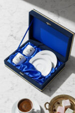 Atatürk Portreli ve İmzalı Kadife Kutulu 2 Kişilik Türk Kahvesi Fincan Takımı - Görsel 2