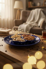 El Yapımı Mavi Çini Desenli Dört Bölmeli Servis Tabağı - Görsel 5