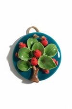 El Yapımı Kabartmalı Nar Ağacı Seramik Duvar Süsü (14cm) - Görsel 4