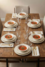 Tulü Porselen Gamze Serisi 6 Kişilik 24 Parça Gold File Detaylı Yemek Takımı - Görsel 4