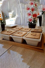 Ahşap Tepsili 6'lı 13 Parça Seramik Kahvaltı Seti - Görsel 2