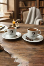 24 Kasım Öğretmenler Günü Özel Seri: Kadife Kutulu 2 Kişilik Türk Kahvesi Fincan Takımı - Görsel 4