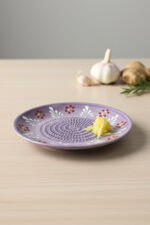 El Yapımı Seramik Rende Tabağı (13 cm) - Sarımsak, Zencefil, Meyve Püresi ve Bebek Maması Hazırlayıcı