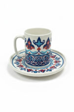 Tulü Porselen Çini Desenli 6 Kişilik 12 Parça Kahve Fincan Takımı - Görsel 2