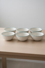 Turkuaz Çizgi Desenli 6'lı Çok Amaçlı Yuvarlak Kase Takımı - Çorba, Meyve, Çerez, Sos ve Kahvaltılık Sunum Seti - Görsel 6