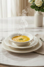 Tulü Porselen Gamze Serisi 6 Kişilik 24 Parça Gold File Detaylı Yemek Takımı - Görsel 3