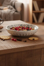 Çiçek Motifli 4'lü Çok Amaçlı Yuvarlak Tabak Takımı - Çerezlik, Sosluk, Meyve ve Kahvaltılık Sunum Seti - Görsel 4