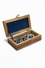 El Yapımı Çini Karo Baskılı Ahşap Tespih Kutusu (5x15cm) - Görsel 2