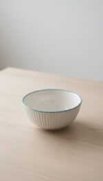 Turkuaz Çizgi Desenli 6'lı Çok Amaçlı Yuvarlak Kase Takımı - Çorba, Meyve, Çerez, Sos ve Kahvaltılık Sunum Seti - Görsel 2