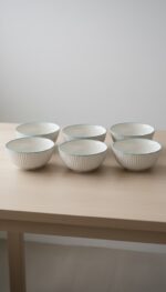 Turkuaz Çizgi Desenli 6'lı Çok Amaçlı Yuvarlak Kase Takımı - Çorba, Meyve, Çerez, Sos ve Kahvaltılık Sunum Seti - Görsel 6