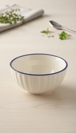 Lacivert Bulut Desenli 6'lı Çok Amaçlı Yuvarlak Kase Takımı - Çorba, Meyve, Çerez, Sos ve Kahvaltılık Sunum Seti - Görsel 3