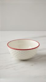 Kırmızı Yıldız Desenli 6'lı Çok Amaçlı Yuvarlak Kase Takımı - Çorba, Meyve, Çerez, Sos ve Kahvaltılık Sunum Seti - Görsel 2