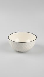 Siyah Petek Desenli 6'lı Çok Amaçlı Yuvarlak Kase Takımı - Çorba, Meyve, Çerez, Sos ve Kahvaltılık Sunum Seti - Görsel 2