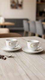 Ayyıldız Altın Yaldızlı 2'li Türk Kahvesi Fincan Takımı