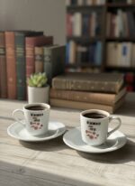 Öğretmenler Günü Özel Seri: Kadife Kutulu 2 Kişilik Türk Kahvesi Fincan Takımı