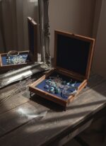 El Yapımı Çini Karo Baskılı Ahşap Takı Kutusu ( 20x20) - Görsel 3