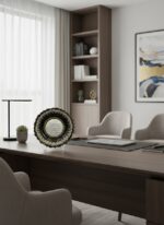 El İşi Gümüş ve Altın Desenli Ayetel Kürsi Yazılı 30 cm Çini Tabak - Görsel 2