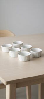 Seramik 6'lı Beyaz Sufle ve Kek Kabı Seti - Görsel 2