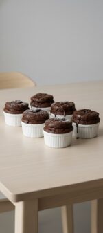 Seramik 6'lı Beyaz Sufle ve Kek Kabı Seti