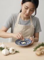 El Yapımı Seramik Rende Tabağı (13 cm) - Sarımsak, Zencefil, Meyve Püresi ve Bebek Maması Hazırlayıcı - Görsel 2