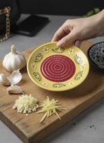 El Yapımı Seramik Rende Tabağı (13 cm) - Sarımsak, Zencefil, Meyve Püresi ve Bebek Maması Hazırlayıcı