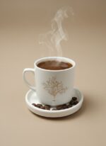 Hayat Ağacı Altın Yaldızlı Kupa Tek Kişilik 2 Parça Kahve Seti