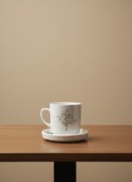 Hayat Ağacı Altın Yaldızlı Kupa Tek Kişilik 2 Parça Kahve Seti - Görsel 3