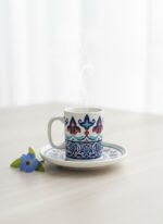 Tulu Porselen Çini Desenli 6 Kişilik 12 Parça Kahve Fincan Takımı - Görsel 4