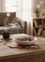 Çiçek Motifli 4'lü Çok Amaçlı Yuvarlak Kase Takımı - Çerezlik, Sosluk, Meyve ve Kahvaltılık Sunum Seti - Görsel 3