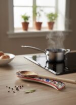 El Yapımı Kırmızı Çini Kabartmalı Kaşıklık - Görsel 2